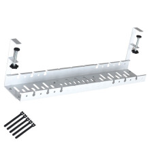Adjustable Under Desk Cable Holder Management-White 30 to 54cm