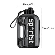 Botella de agua de 4 litros sin BPA con boca ancha y asa, reutilizable, ideal para el gimnasio, el hogar, deportes al aire libre, sende