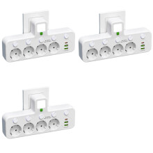 3X EU Plug Outlet 4 Sockets Electrical Socket No Extension Cord with USB Type-C Two Specifications