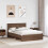 VidaXL vidaXL Bed Frame with Headboard Brown Oak 150 x 200 cm Engineered Wood 2