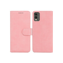Rosa läderfodral med flipfunktion, kompatibelt med Nokia XR20