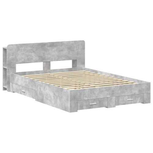 VidaXL vidaXL Bed Frame with Storage Concrete Grey 160 x 200 cm 1