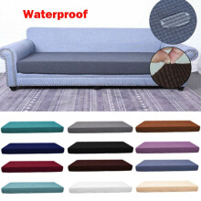 (Black,4 Seater)Wasserdichte Sitze Dehnbar Sofa Sitzkissen Bezug Couch Schoner Schonbezüge