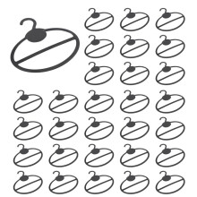 120X Sjaal Stropdas Houder Organisator Ovale Plastic Hangers Opslaghangers Zwart Maat: 13,5 cm (Lengte) X 12,5 cm (Diameter) X 13,5 cm (Hoogte) X 1,9