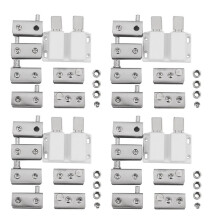 4X Stainless Steel Glass Door Pivot Hinge Double Magnetic Catch Set for 5-8Mm Glass Door