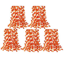 60 Packs of Artificial Autumn Leaves Garland Hanging Vine Thanksgiving Decoration for Family Wedding Fireplace Party