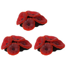 3X Artificial Aquarium Fish Tank Decoration Coral Sea Plant Ornament Silicone Nontoxic Red