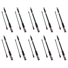 10X AL800 UHF VHF Antenna Telescopica BNC di Alta Qualita' per Radio Portatile Bidirezionale TK-208 TK-308 per Walkie Talkie IC-V85