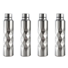 4X 1000Ml Single-Wall Stainless Steel Water Bottle Gym Sport Bottles Portable Cola Beer Drink Bottle