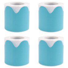 4X GuarniçãO de Adesivo de Borda Laminada Recortada Azul - 50 PéS - Decore Quadros de Avisos, Paredes, Escrivaninhas, Janelas, Portas, Escolas,