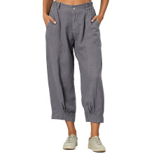 Lässige Baumwoll-Leinen-Hose für Damen, elastisch, hohe-Gray M
