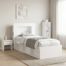 vidaXL Headboard Cabinet with Storage White Engineered Wood
