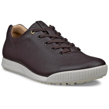 (UK 10, Mocha) Ecco Mens 2026 Golf Street Retro Hybrid Waterproof Leather Spikeless Golf Shoes