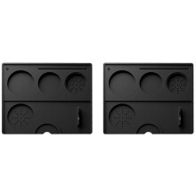 2X Tappetino per Caffè Espresso Tappetino per Caffè nel Silicone Tappetino per Caffè Tamp Station per Barista Tool Bar Espresso Accessorio-Nero