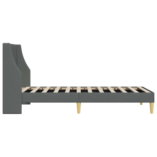VidaXL vidaXL Bed Frame with Headboard Dark Grey 90 x 190 cm Fabric 1