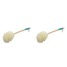 2X Loofah Sponge Back Scrubber-MäNner und Frauen Langstieliges Peeling-Bad und DuschköRper Pinsel-Hand-Luffa-Hocker Am Stiel