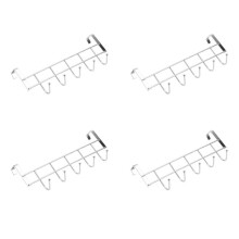 4X 5 Krokar över DöRr Hem Badrum KöK Handduk Slinga HäNgare Rack HåLlare Hylla, Silver