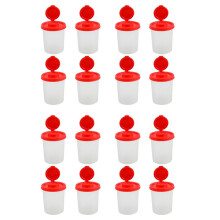 16PCS Salt and Pepper Shakers Moisture Proof Salt Shaker with Red Covers Lids Plastic Airtight Spice Jar Dispenser