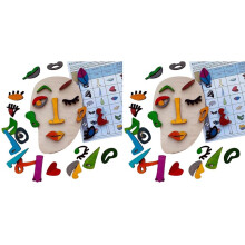 Wooden Montessori Puzzles, 52 Part Modern Art Puzzle, Colored Face Art Educational Stem Toy -Wooden Toddler
