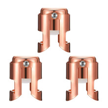 3X Tappo per Bottiglia di Champagne Tappo per Sigillo Champagne in Acciaio Inossidabile Oro Rosa Sigillatore per Vuoto Super Potente Risparmiatore di