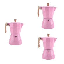 3X Latte Mokka Kaffee Maschine Italienische Moka Espresso Cafeteira Perkolator Topf 300 Ml Rosa