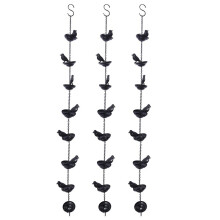 3X Mobile Birds Cups Rain Chain for Outside, Rain Chains for Gutters Downspouts Rain Chain for Home,9x7x80cm