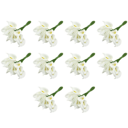 120Pcs  Calla Artificial Flower Bouquet Wedding Decoration DIY Wreath Gift White