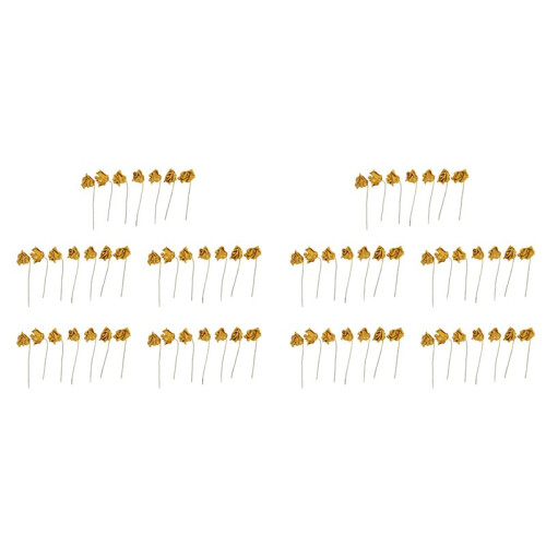 70Pcs Foam Glitter Artificial Rose Decor, Gold