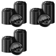 600 St Antal Kaffekoppslock, 3,54 Tums Engångsplastlock för 10 Oz, 12 Oz, 16 Oz och 20 Oz Pappersmuggar Svarta