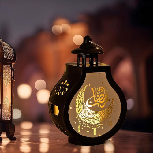 4 Pcs Ramadan Lantern Vintage Candle Lantern Decorative Hanging Lantern Eid Mubarak Lantern Black Lantern Home Decor 2