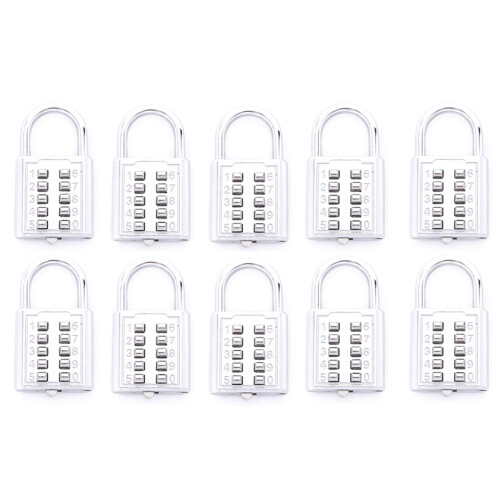 10X Anti-Theft Button Combination Padlock Digit Push Password Lock Zinc Alloy Security Lock Suitcase Luggage Coded Lock