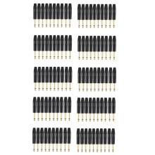 Gold Plating 100Pcs Plug Mono Professional 2 Pole 6.35 mm 6.5mm Stereo Jack Plug Neutrik 6.35mm Jack Black