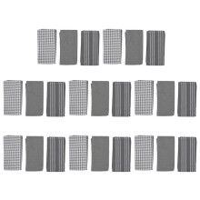 Natural Cotton, the Best Tea Towels, Absorbent and Lint-Free, 18 X 25 Inch, 24 Pack, White with Grey Stripe