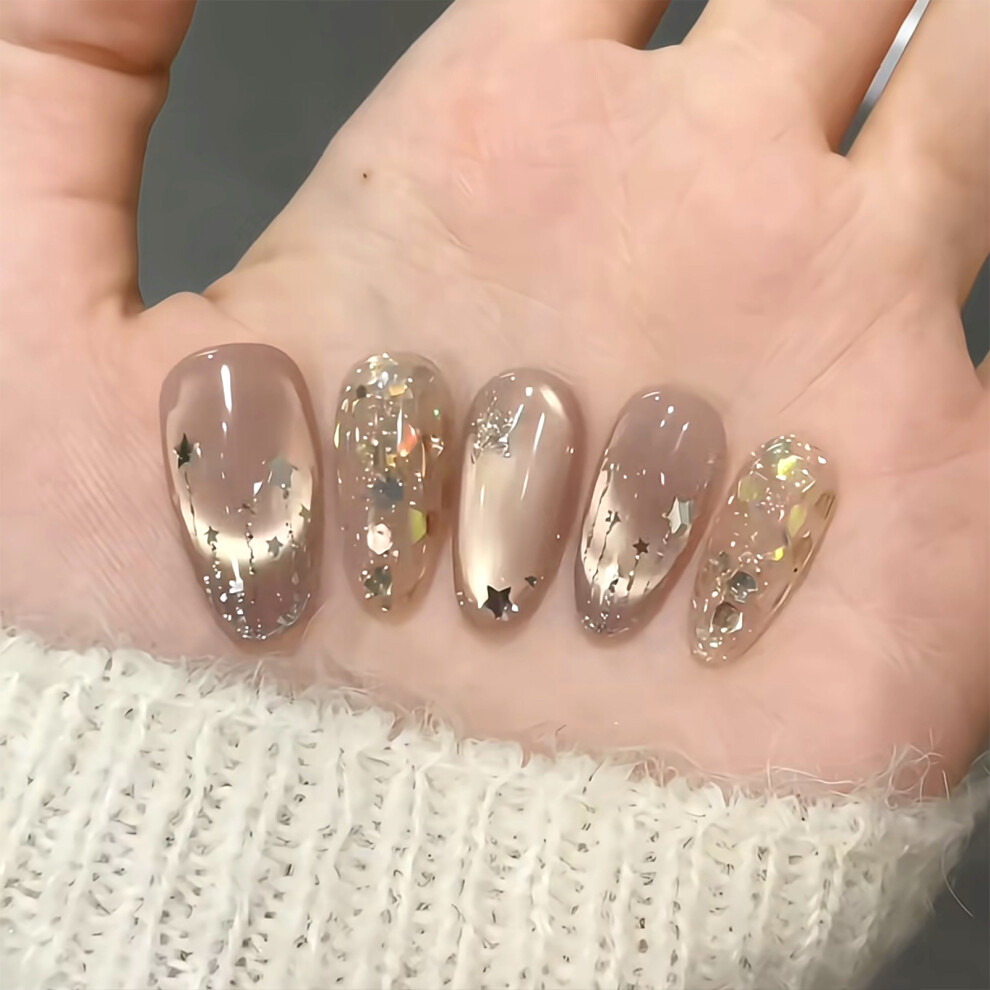 Bright-Home (Xs) Gentle Cat Eyes Press On Nails With Not Easy Break Or Split Design For Professional Nail Art Salon Supply