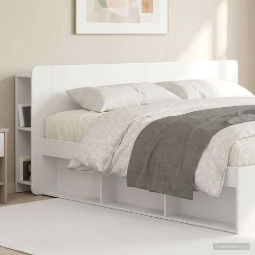 VidaXL vidaXL Headboard Cabinet with Storage High Gloss White Engineered Wood 2