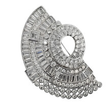 Broche de conception d'éventail ouvert sophistiquée, pince à