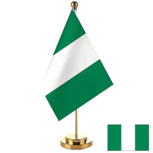 Office Desk Flag of Nigeria, 14x21cm, Boardroom Table Stand, Meeting Room Decoration