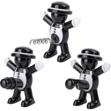 Black Cool Man Bottle Opener, Upgrade Wine Bottle Opener Happy Man Wine Bottle Stopper Beverage Wine Bottle Corkscrew Funny Waiters Cor
