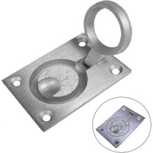 Massiver, flächenbündiger Griffring – Edelstahl in Marinequalität, Luken-, Schrank- und Schubladentürbeschläge für Yachten,