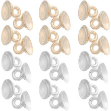 400 Stück Perlenösenstifte und halbgebohrte Perlenverbinder, Weißgold + Gold, 8 mm, DIY-Schmuckzubehör