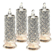 2026 Suitable Rose Shadow LED Flameless Candles, 4PCS Romantic Battery Operated Candles Led Pillar Candles for Va