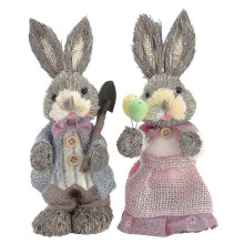 Easter Bunny Decoration Rabbits Ornament Gift Premium Crafts Creative Cute Photo Props 2Pcs