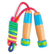 Corde à sauter pour enfants, corde à sauter réglable avec poignée en bois - hao