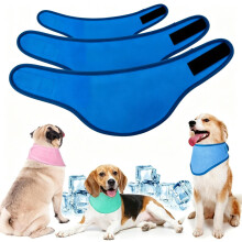 Zgardă răcoritoare pentru câini, set de 3, bandană de vară respirabilă și ușoară pentru câini și pisici, plimbări în aer li