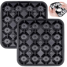Bac à glaçons en silicone, lot de 2, 16 compartiments, bac à glaçons à motif losanges avec couvercle, accessoire de cuisine pour l