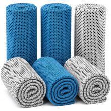 Paquete de 6 toallas refrescantes de microfibra para deportes, de secado rápido, ideales para fitness, yoga y camping.