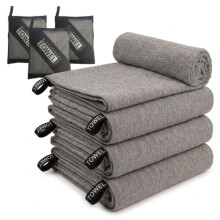 Sett med 4 kationiske reisehåndklær, mikrofiber sportshåndklær, hurtigtørkende, kompakt for camping, fotturer, sykling