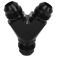 Raccord en Y universel étanche, revêtement anodisé noir, pour tuyau de carburant 8AN.