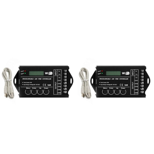 2X  12V 24V WiFi RGB  Programmable LED Controller TC421 5 Channels 20A Common Anode Programmable LED Strip Dimmer