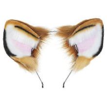 Tierhaar-Reif mit Tigerohren, Plüsch-Stirnband für Live-Auftritte